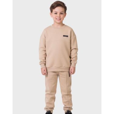 Imagem de Conjunto Moletom Quenitnho Com Calça Elegante Detalhada Inverno Frio - Menino 4 a 14 anos-Masculino