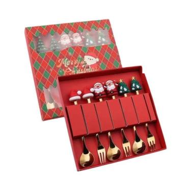 Imagem de Conjunto De Talheres De Natal Em Caixa De Presente 2, 4 Ou 6 Peças: Co