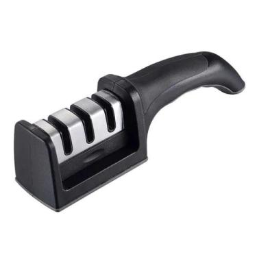 Imagem de Afiador Amolador Afiação De Facas Chairas 3 Fases Estágios Cor:pretota