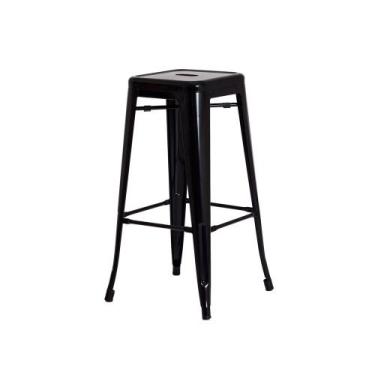 Imagem de Banqueta Tolix Iron Design Industrial Preta 76 cm Aço Cozinha Bar Bist