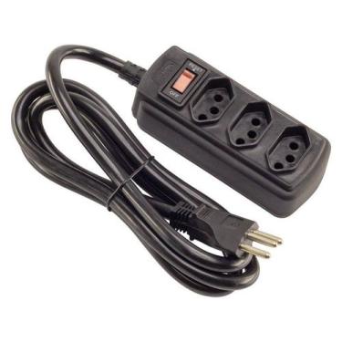 Imagem de Filtro de Linha 3 Tomadas 1,5m 20a Preto Force Line, Bivolt