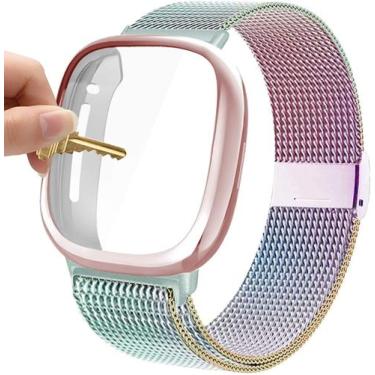 Imagem de Compatível com 3 pulseiras Fitbit Sense/Versa, pulseira de substituiçã
