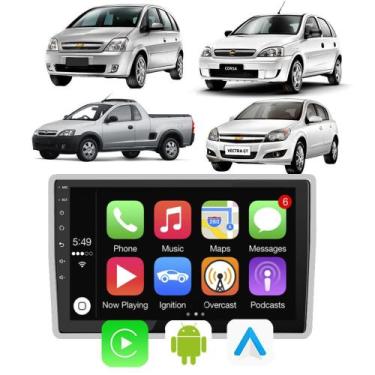 Imagem de Kit Multimidia Android Carplay 9 Pol Corsa Montana 2002 a 2012 + Câmer