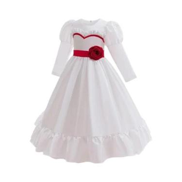 Imagem de Vestido De Cosplay De Noiva Fantasma Branca Para Meninas De 3 a 10 Ano