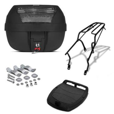 Imagem de Baú Bauleto para Moto 28 Litros Pro Tork + Bagageiro, CRISTAL, BIZ 110