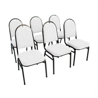 Imagem de Kit Com 6 Cadeiras Para Auditórios Linha Hotel Branco