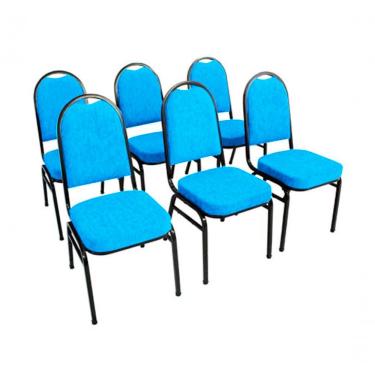 Imagem de Kit Com 6 Cadeiras Para Auditórios Linha Hotel Azul