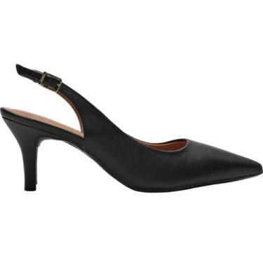 Imagem de Sapato Scarpin Feminino Casual Social Dia a Dia Bico Fino Salto Baixo 