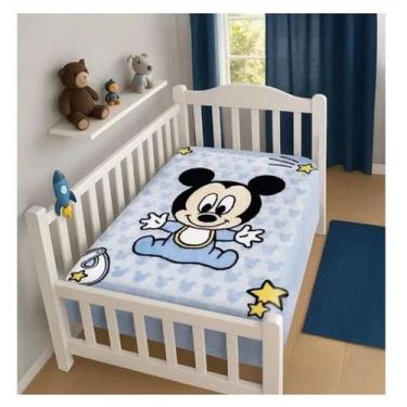 Imagem de Cobertor de Bebe Infantil Raschel Plus Disney Minnie e Mickey Macio - 