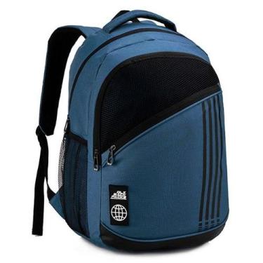 Imagem de Mochila Masculina Escolar Viagem Trabalho Denlex DL1623, Azul escuro