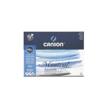 Imagem de Bloco Aquarela Montval 300 g/m² Grain Fin A-4+ 24x32 cm com 12 Folhas Canson