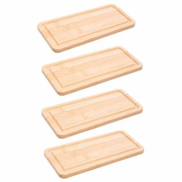 Imagem de Kit com 4 Tábuas Decoração Petisco em Bambu Hire 20x10x1cm - LYOR