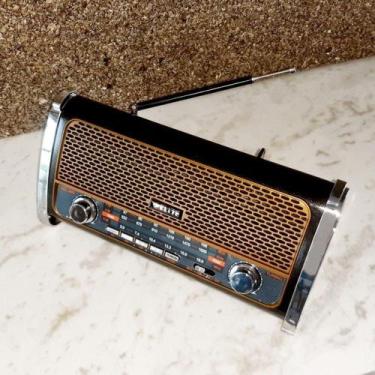 Imagem de Rádio Solar  AM/FM USB - CARTÃO TF (24CM) 110V - com lanterna - Casa P