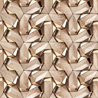 Imagem de Papel De Parede Decorativo Autocolante Madeira Imitando 3D 1,50X0,50m 