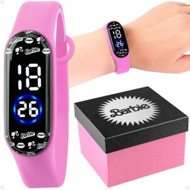 Imagem de relogio digital infantil barbie rosa prova dagua + caixa ajustavel sil