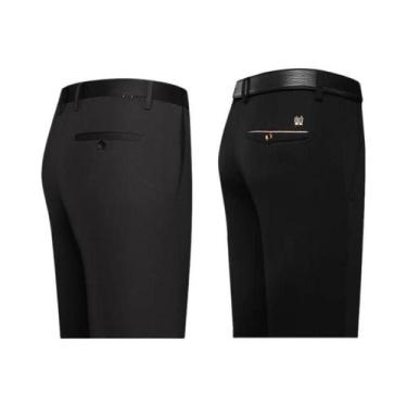 Imagem de Calças Sociais Masculinas Pretas Slim Fit Para Escritório, Calças Casu