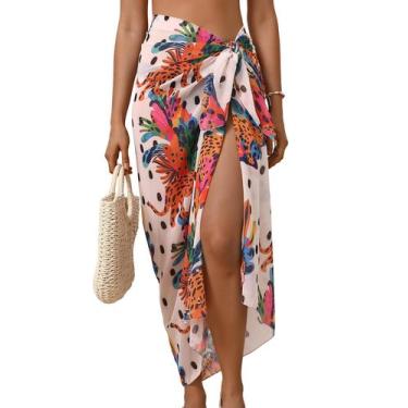 Imagem de Saída de Praia Eicolorte Sarong de Chiffon Transparente