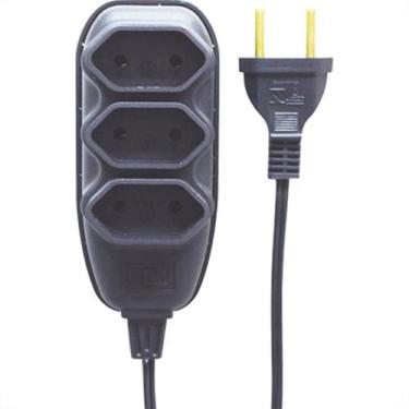 Imagem de Ext Ilumi Pl 0,75 03Mt 10A Preto 17912
