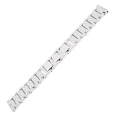 Imagem de Pulseira de relógio brilhante, 22mm pulseira de relógio brilhante portátil fino artesanato para Gear2 R380 para Gear S3 para Live R382 para Gear2 Neo R381(Prata (opp))