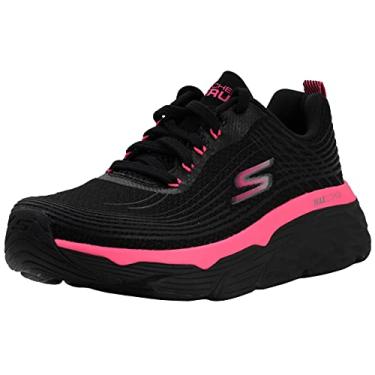 Imagem de Skechers T nis feminino Max Cushioning Elite, Preto/rosa choque, 9.5