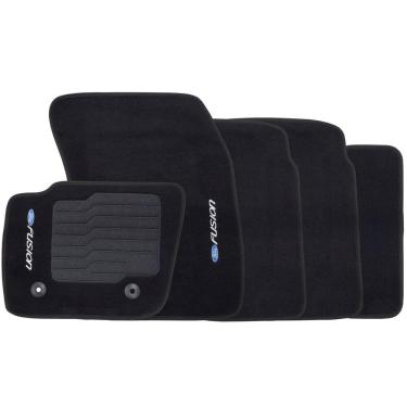 Imagem de Jogo de Tapete Automotivo Carpete Chevrolet Fusion 2013 à 2019 Soft Logo Bordado 5 Peças