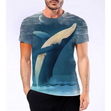 Imagem de Camisa Camiseta Baleia Azul Animal Mamífero Marinho Maior 5 - Estilo K