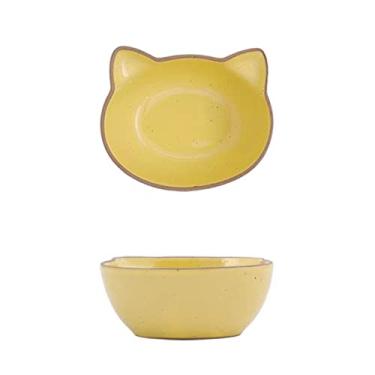 Imagem de Pratos de molho talheres de cerâmica forma de gato prato pequeno sabor prato prato molho prato criativo lanche lanche prato tempero molho de soja tigela de mergulho