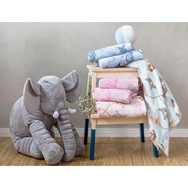 Imagem de Manta Soft Bebe Menino Azul Elefante 80x110cm Camesa
