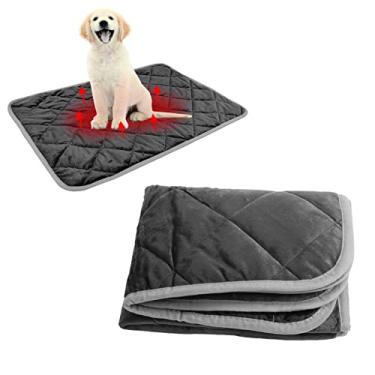Imagem de almofada térmica lavável para animais de estimação com fundo antiderrapante para treinamento de absorção de fluidos quente mantendo cachorro gato(M), Cama de cachorro lavável,
