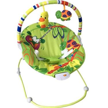 Imagem de Cadeira De Repouso Vibratoria Para Bebe Poly Verde Insetos Baby Style