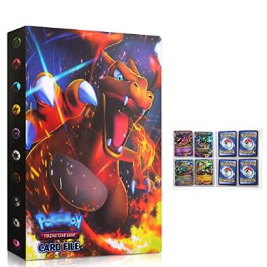 Imagem de Fichário de cartões, suporte de cartão compatível com cartões Pokémon, porta-cartões álbum, pasta de cartão, livro de melhor proteção, cartões colecionáveis de até 240 cartões – W07-09