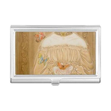 Imagem de Capa com suporte para cartão de visita com pintura chinesa de borboleta, vestido de beleza, caixa de bolso