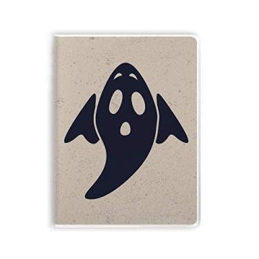 Imagem de Diário de capa macia com estampa de fantasma de Halloween Art Deco, presente moderno