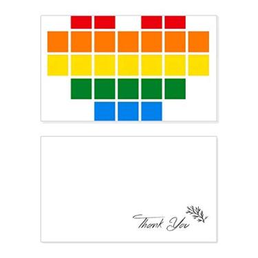 Imagem de Rainbow Gay LGBT Caixa pequena de coração LGBT Cartão de agradecimento aniversário aniversário saudações casamento agradecimento