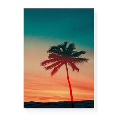 Imagem de Arte Maníacos Quadro Decorativo em Tela Canvas Coqueiro Por Do Sol - 23x16,25cm