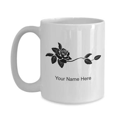 Imagem de Caneca personalizada de flores - Caneca de café para flores - ideia de amantes de vetores - Caneca de café de 425 g