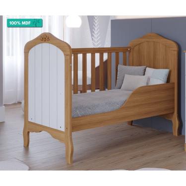 Imagem de Berço Mini Cama 100% mdf Harmonia Permobili Nature/Branco