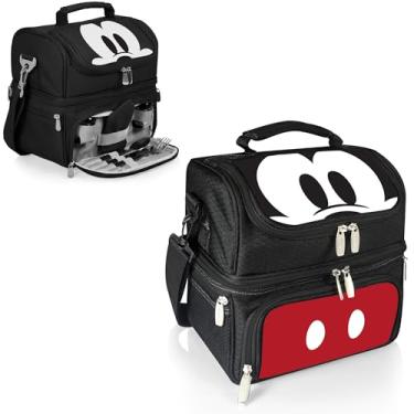 Imagem de PICNIC TIME Lancheira Disney Mickey Mouse Pranzo, lancheira isolada com conjunto de piquenique, bolsa térmica para almoço, (preto) 28 x 19 x 30 cm