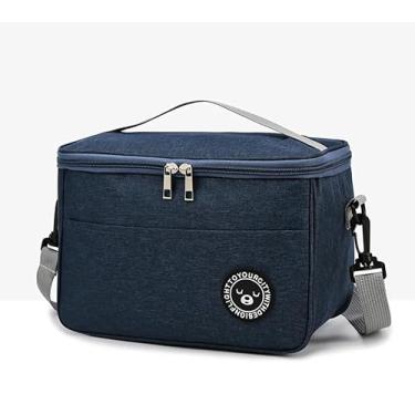 Imagem de Bolsa t?rmica grande port?til tecido Oxford 600D ? prova de vazamento, bolsa t?rmica adequada para acampamento, piquenique e praia, 10 litros (azul 2)