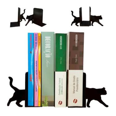 Imagem de Aparador De Livros Suporte Bibliocanto - Organizador Criativo - O Gato