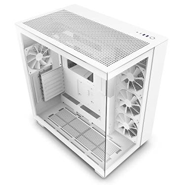 Imagem de NZXT H9 Flow Dual Chamber ATX Mid-Tower PC Gaming Case – Painel superior perfurado de alto fluxo de ar – Painéis frontais e laterais de vidro temperado – Suporte de radiador de 360 mm – Gerenciamento