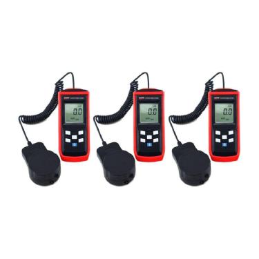 Imagem de Kit 3 Luxímetro Digital Intensidade Luz 200 A 200000 Lux 50 Leituras Fotocélula Hold Ld-400 Portátil Instrutherm Estojo