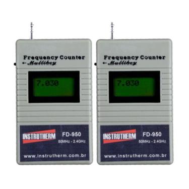Imagem de Kit 2 Frequencimetro Digital Bolso Faixa 50Mhz A 2.4Ghz P/rf Antena Hold Fd-950 Portátil Instrutherm