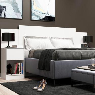 Imagem de Cabeceira de  Casal Sublime 2 Gavetas 2 Nichos Branca