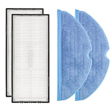 Imagem de Kit de substituição de almofadas de pano e filtros a vácuo para Roborock S7/S7+/S7 MaxV/S7 MaxV Plus/S7 Max Ultra/S8 Pro Ultra, 2 filtros laváveis, 2 almofadas macias de microfibra, acessórios