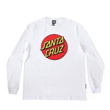 Imagem de Camiseta Manga Longa Santa Cruz Classic Dot Front - Branco-Masculino