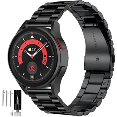 Imagem de GARTOO Pulseiras para Galaxy Watch 7 6 5 4 FE de 40 mm e 44 mm, de aço inoxidável, de substituição, compatível com Samsung Galaxy Watch 6/4 Classic de 47 mm, 46 mm, 43 mm e 42 mm, preta