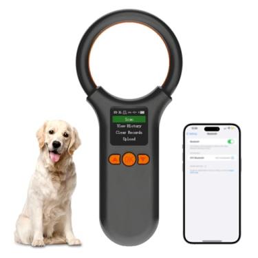 Imagem de Scanner de microchip para animais de estimação, leitor de etiquetas de microchip animal, três maneiras de conectar, tela grande TFT, armazenar 500 etiquetas