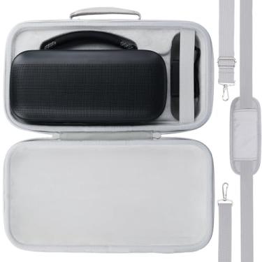 Imagem de Capa protetora rígida para alto-falante portátil Bose SoundLink Max, bolsa de viagem portátil de substituição com alça de ombro e alça (capa branca) - co2CREA