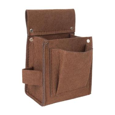 Imagem de Cinto organizador de ferramentas, cinto de ferramentas de carpinteiro, bolsa utilitária, engrossado, manutenção, cinto de ferramentas de construção, Marrom 13x19x8cm
